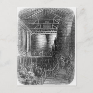 Carte Postale Grandes tonneaux dans une brasserie