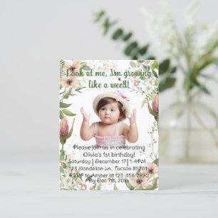 Carte Postale Grandir comme une mauvaise herbe, premier annivers