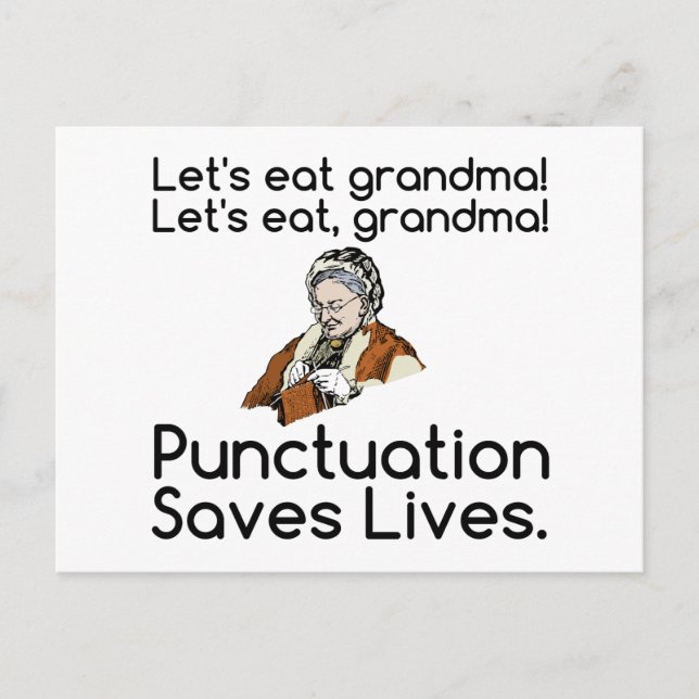 CARTE POSTALE GRANDMA PANCTUATION SAUVER DES VIES (Devant)