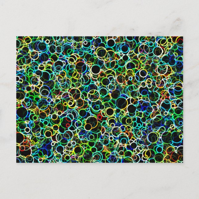 Carte postale Grands cercles en néon (Devant)