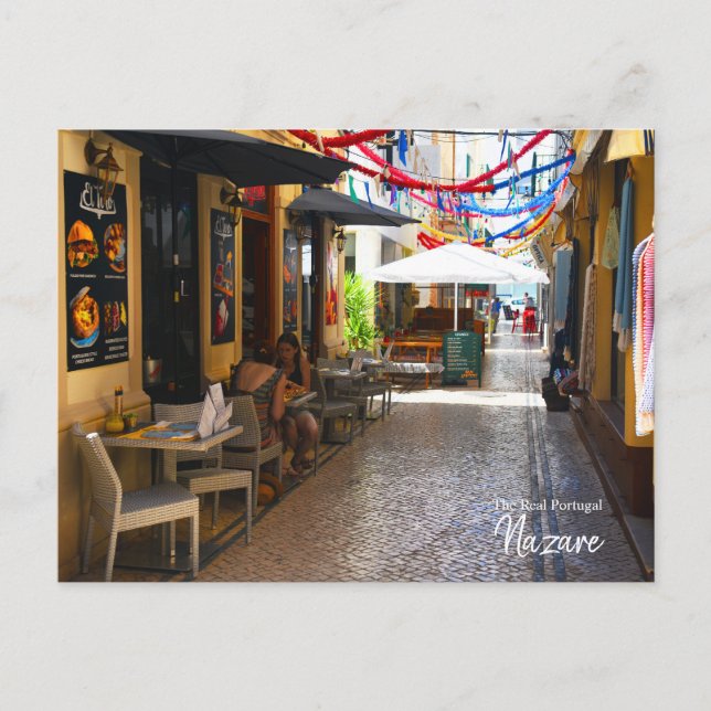 Carte Postale Grands Conversations à Nazare, Portugal (Devant)