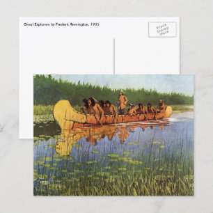Carte Postale Grands Explorateurs par Remington, Pionniers de l'