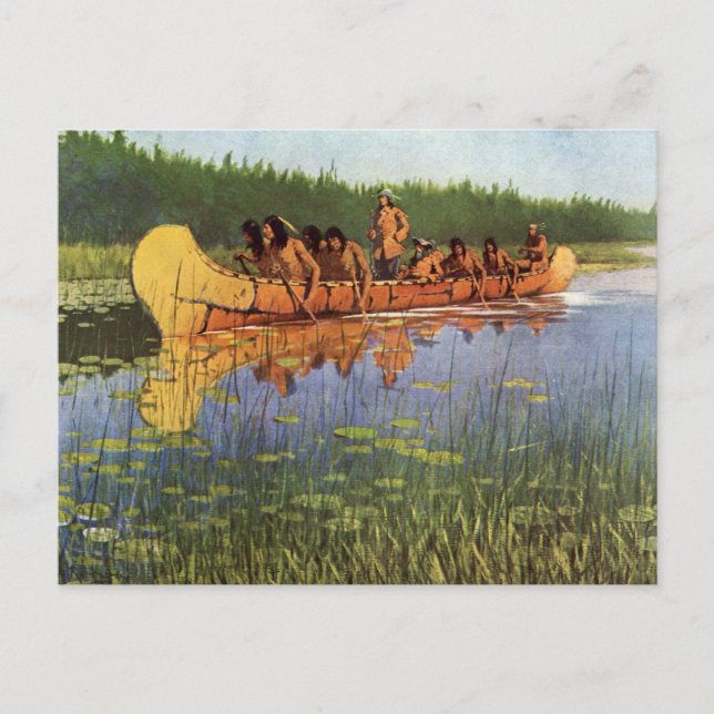Carte Postale Grands explorateurs par Remington, Pionniers Vinta (Devant)