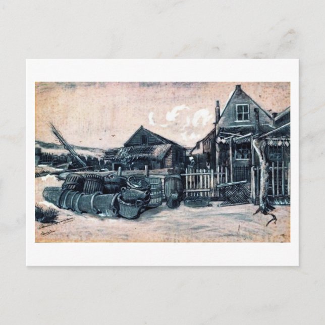 Carte Postale Grange à séchage de poisson, Vincent van Gogh (Devant)