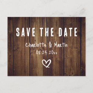 Carte Postale Grange de campagne rustique en bois Save The Date