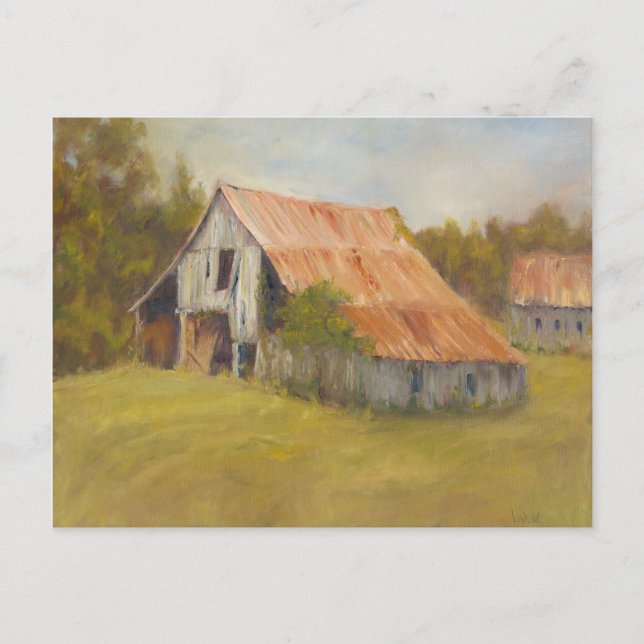 Carte Postale Grange de toit de bidon (Devant)