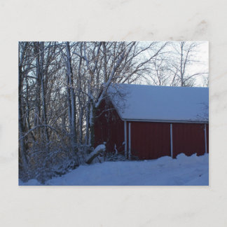 Carte Postale grange en hiver