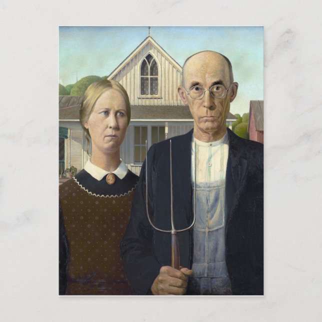 Carte Postale Grant Wood "gothique américain" (Devant)