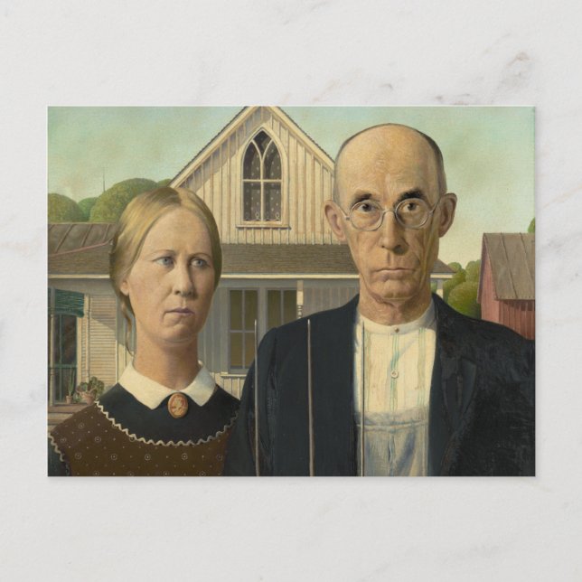 Carte Postale Grant Wood - gothique américain (Devant)