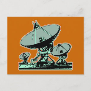 Carte Postale Graphique à écran satellite rétro