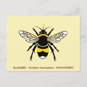 Carte Postale Graphique Buzzy BEE - Faune - Insecte - jaune