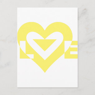 Carte Postale Graphique d'amour cool, Jaune