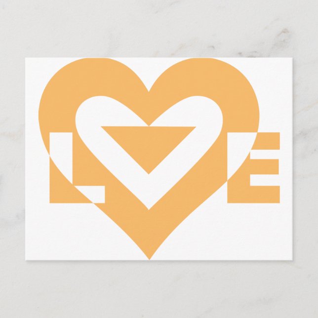 Carte Postale Graphique d'amour cool, orange (Devant)
