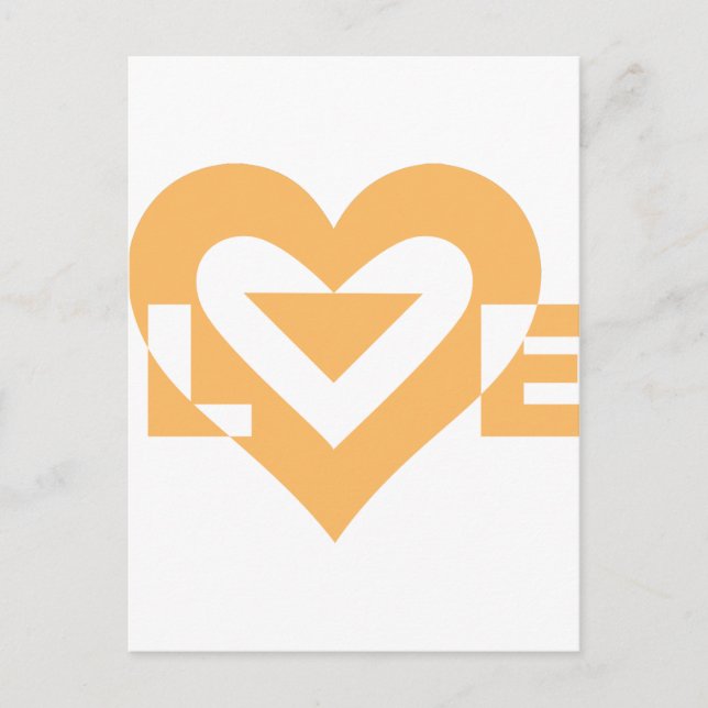 Carte Postale Graphique d'amour cool, orange (Devant)