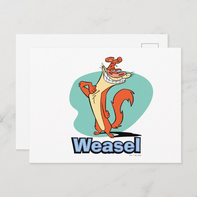 Carte Postale Graphique de caractères de fidélité de Weasel (Devant / Derrière)