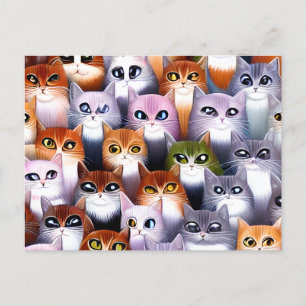 Carte Postale Graphique de chats mignons