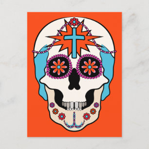 Carte Postale Graphique de crâne de sucre