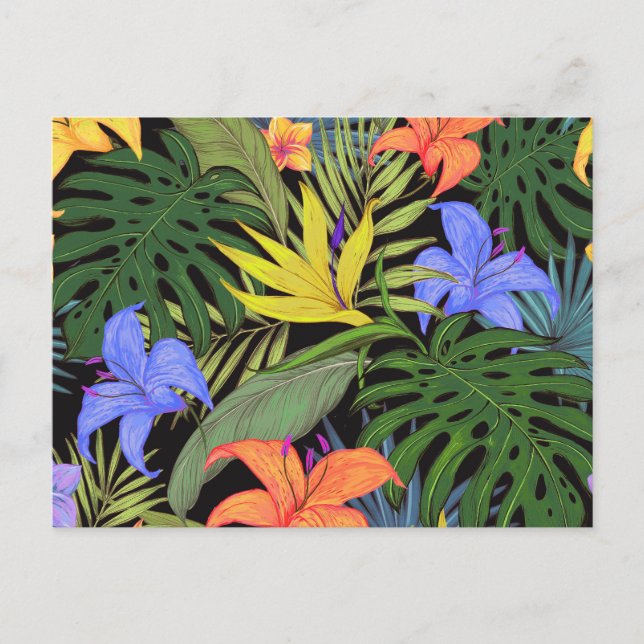 Carte Postale Graphique de fleur d'Aloha de Hawaii tropical (Devant)