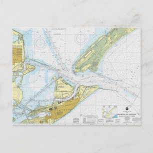 Carte Postale Graphique de Galveston Bay et Texas City Harbur