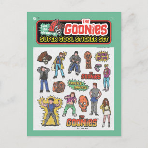Carte Postale Graphique de la feuille d'autocollants rétro Gooni