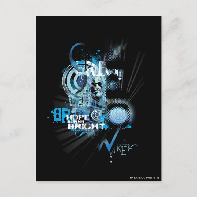 Carte Postale Graphique de lanterne bleue 1 (Devant)