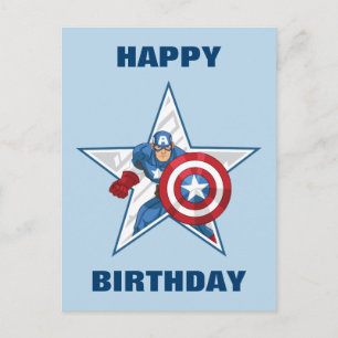 Carte Postale Graphique de l'étoile de Captain America