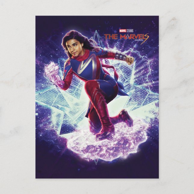 Carte Postale Graphique de l'étoile de Ms. Marvel de The Marvels (Devant)