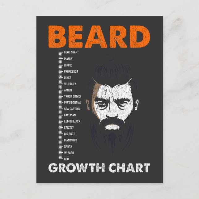 Carte Postale Graphique de mesure de la croissance de la barbe a (Devant)