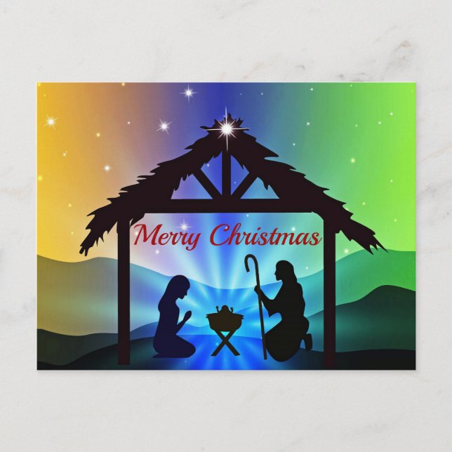 Carte Postale Graphique de Noël du directeur de la nativité (Devant)