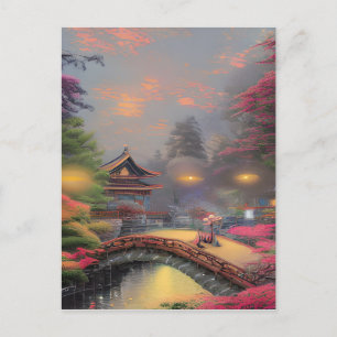Carte Postale Graphique de paysage japonais