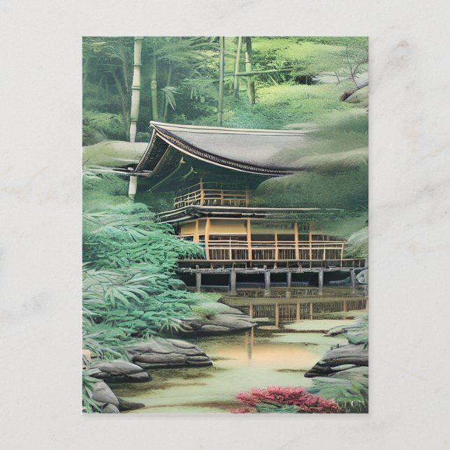 Carte Postale Graphique de paysage japonais (Devant)