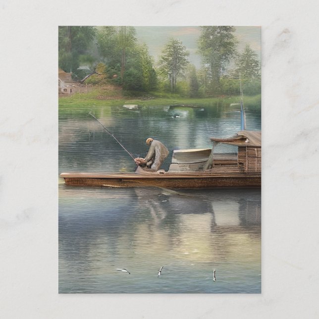 Carte Postale Graphique de pêche (Devant)