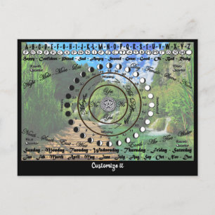 Carte Postale Graphique de pendule païen Wiccan