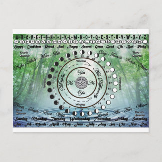 Carte Postale Graphique de pendule païen Wiccan