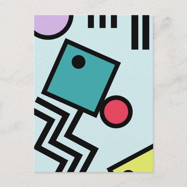 Carte Postale graphique de style pop art memphis Abstrait dans l (Devant)