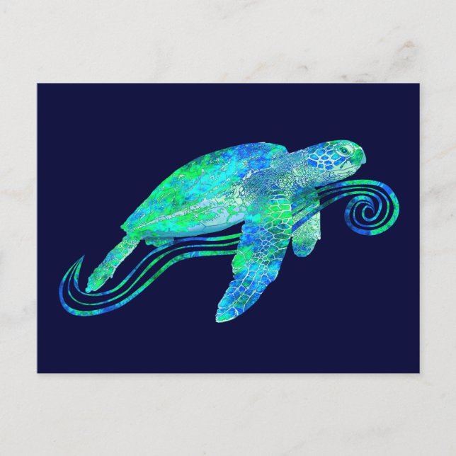 Carte Postale Graphique de tortue marine (Devant)