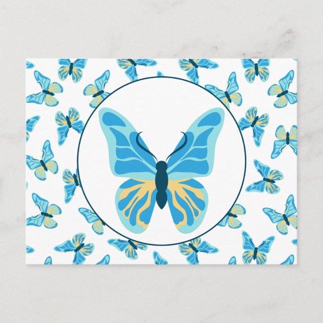 Carte Postale Graphique des couleurs personnalisées des papillon (Devant)