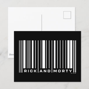 Carte Postale Graphique du code barre de Rick et Morty