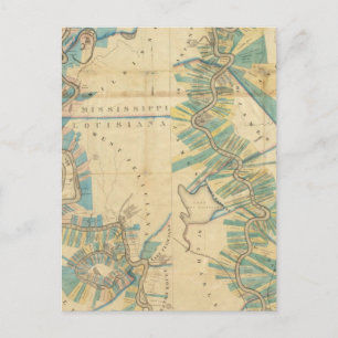 Carte Postale Graphique du fleuve Mississippi inférieur