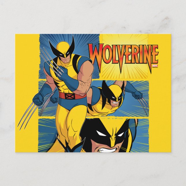 Carte Postale Graphique du panneau de personnage Wolverine (Devant)