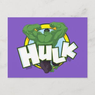 Carte Postale Graphique du personnage et du nom de Hulk
