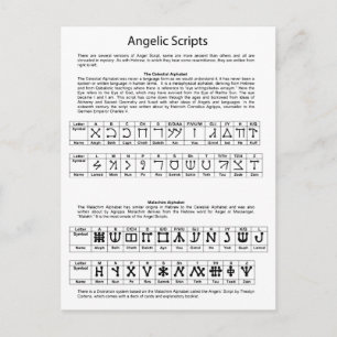 Carte Postale Graphique en alphabet céleste