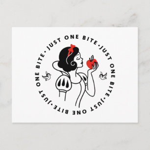 Carte Postale Graphique En Plan Blanc Neige "Just One Bite"