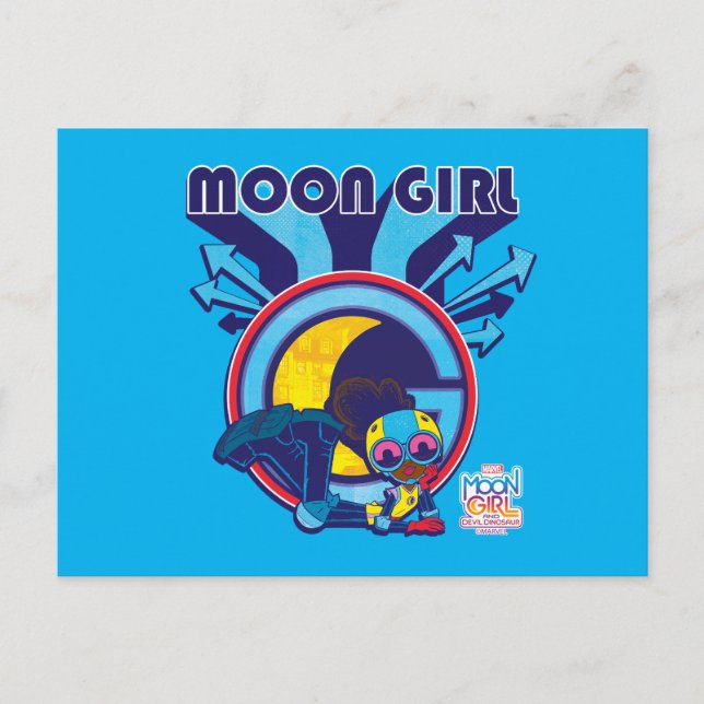 Carte Postale Graphique icône flèche Moon Girl (Devant)