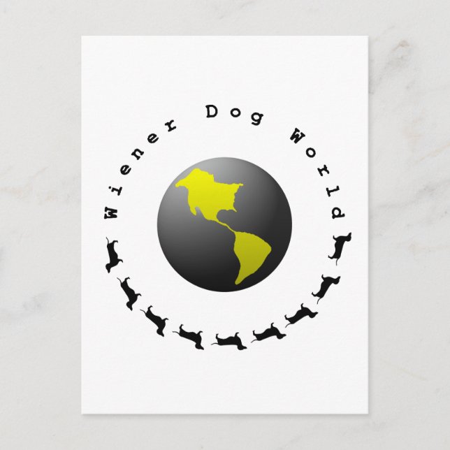 Carte Postale Graphique mondial de chiens Wiener (Devant)