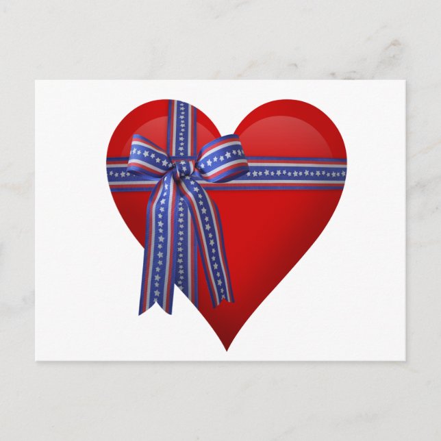 Carte Postale graphisme Cœur Patriotique (Devant)
