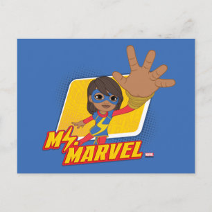 Carte Postale Graphisme de caractère rectangulaire de Mme Marvel