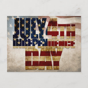 Carte Postale Graphisme de l'indépendance du 4 juillet Grunge US