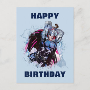 Carte Postale Graphisme de personnage en aquarelle de Thor
