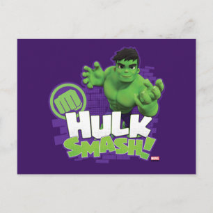 Carte Postale Graphisme de personnage HULK ÉCRASE !